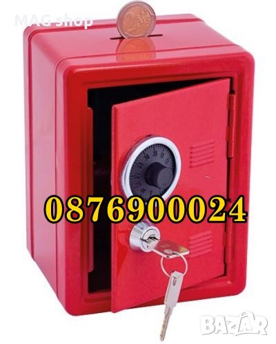ПРОМО! Метална Детска касичка Сейф Заключва се по Два начина с код и ключ, снимка 1