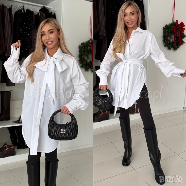 Ефектна бяла риза , снимка 1