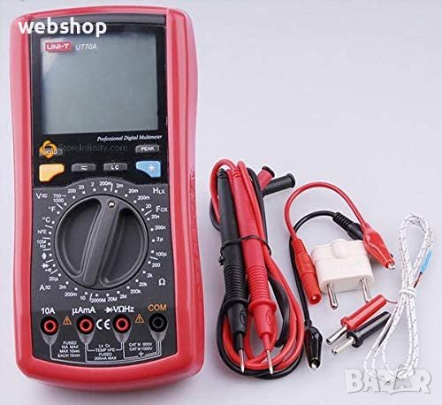 Цифров Мултиметър , Мултицет с термосонда и зумер UT-70A VAC/VDC | AAC/ADC | OHM | F | °C | Hz, снимка 1