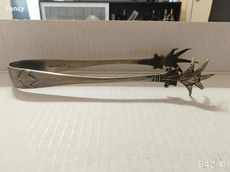 Посребрена щипка за лед EPNS , снимка 1