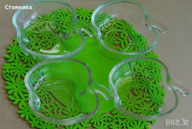 Купички за ядки, десерти, стъклени - комплект 4 броя, снимка 1