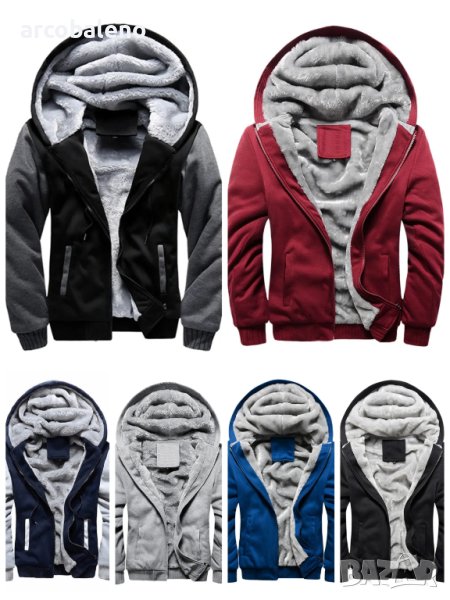 Свободно мъжко удебелено яке с подплата от полар, 6цвята, снимка 1