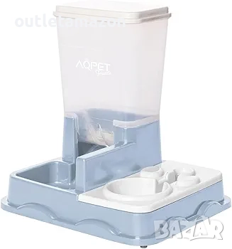 Автоматичен диспенсър за храна и вода за кучета и котки - 2 в 1 хранилка-поилка , снимка 1