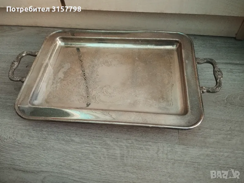 Посребрен поднос,табла, снимка 1