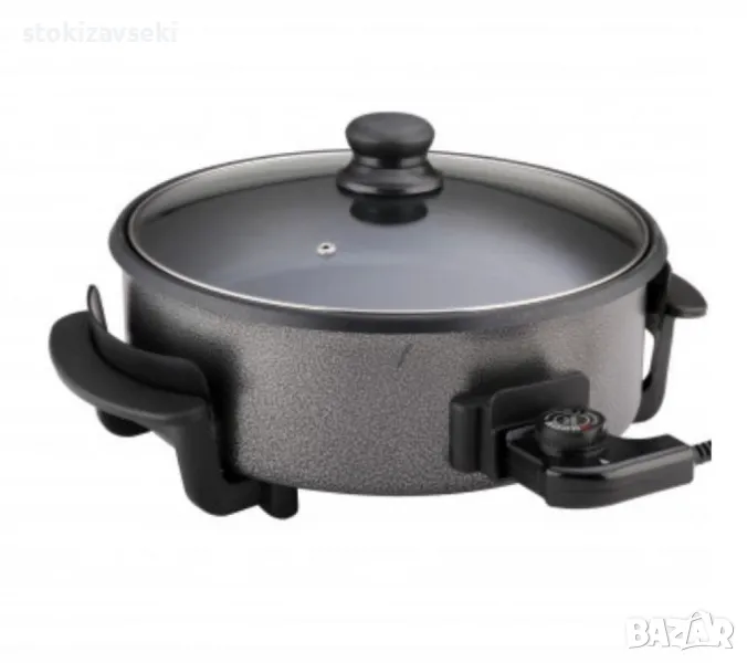 Електрически тиган за приготвяне на пица Rosberg R51010B, 1500W, 32 см, Терморегулатор, Незалепващо , снимка 1