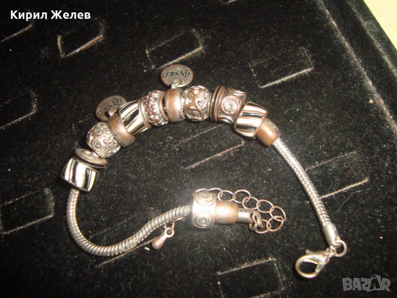 МОДНА АРТ ГРИВНА ТИП ПАНДОРА ПОСРЕБРЕНА 21773, снимка 1