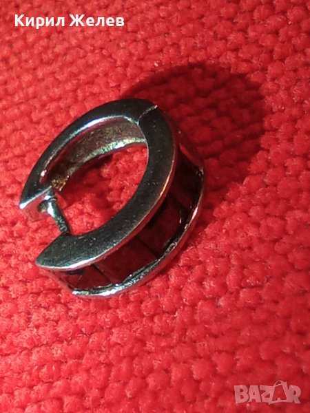 СКЪПОЦЕННА СРЕБЪРНА АРТ ОБЕЦА РОДИРАНО СРЕБРО 925 АНГЛИЯ с ЮВЕЛИРНО ФАСЕТИРАН ЧЕРЕН ОБСИДИАН 25868, снимка 1