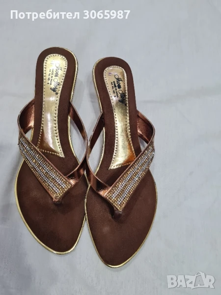 Нови дамски чехли с камъни 25лв , снимка 1