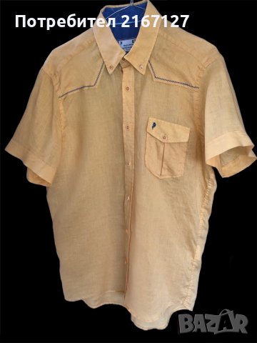 Мъжка ленена риза, снимка 2 - Ризи - 38299045