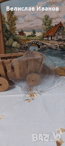 Стъклено плато Arcoroc с форма на риба. Отлично състояние.