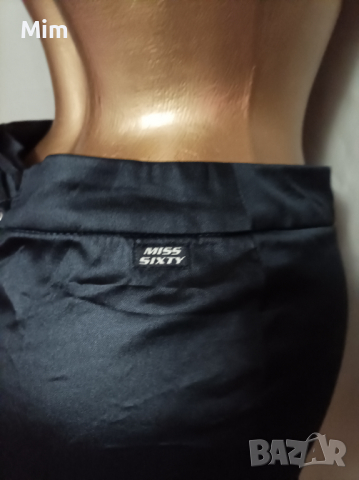 S/M Черна сатенена пола със светкавица от пайети, снимка 3 - Поли - 36471996