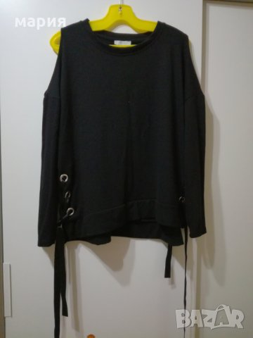 Нова блуза с голи рамене фино плетиво, снимка 4 - Блузи с дълъг ръкав и пуловери - 28540561