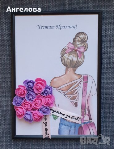 3D букет в рамка, снимка 5 - Картини - 43860395