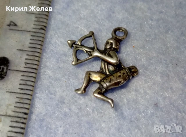 ЗОДИЯ СТРЕЛЕЦ ФИГУРАЛЕН АСТРОЛОГОЧЕН СРЕБЪРЕН МЕДАЛЬОН ЛАКИРАНО СРЕБРО 925 РЕТРО АРТ БИЖУ 50170