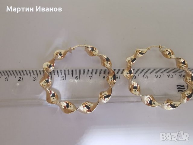 Златни обеци халки усукани , снимка 12 - Обеци - 32282639