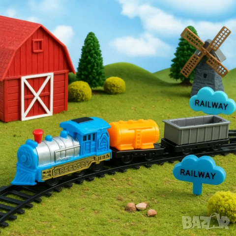 Влакче с релси – Арт класически комплект "Train Track" - 13 части, снимка 6 - Други - 51067071