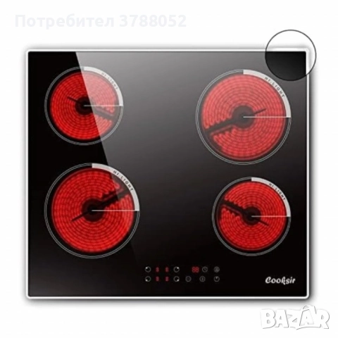 1бр./ Cooksir CSC-D46001-BB – Стъклокерамичен плот за вграждане с 4 зони, 9 нива на мощност, таймер 