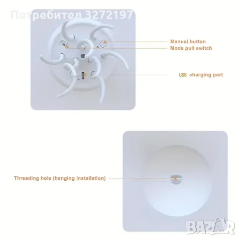 2024 Дизайнерска Акумулаторна LED Лампа Медуза RGB Градиент,Звуков Контрол и Сензор за Докосване,USB, снимка 17 - Настолни лампи - 47995276