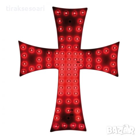 Светодиоден LED светещ кръст ЧЕРВЕН Кръст 84 LED ЛЕД 12V-24V 245x200 mm, снимка 2 - Аксесоари и консумативи - 43009315