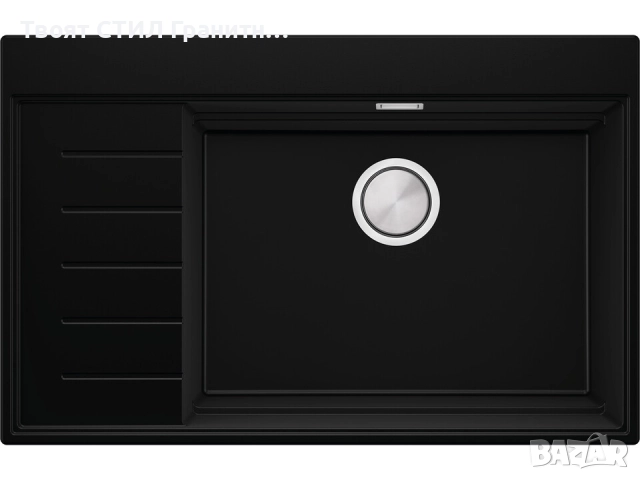 Черна гранитна кухненска мивка Сидни 780-60 Ergo Multilevel 780х500, снимка 2 - Мивки - 51918220