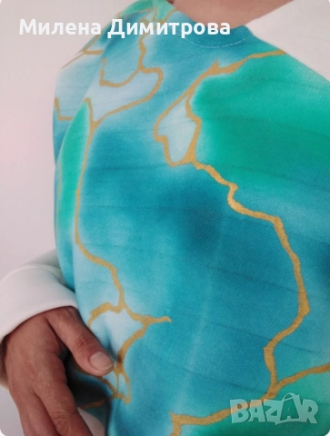 Ръчно рисувана ватирана блуза, снимка 6 - Блузи с дълъг ръкав и пуловери - 52487885