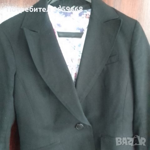 Дамско сако, размер 14 UK,Черно, снимка 2 - Сака - 40478533