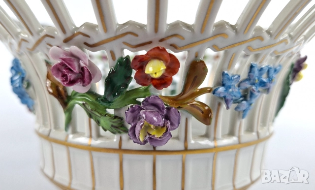 Ажурена фруктиера - Carl Thieme, Potschappel, Dresden, снимка 8 - Декорация за дома - 52740212