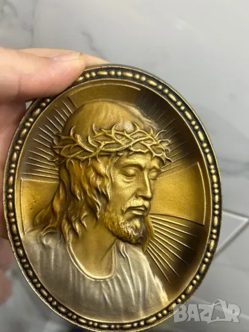 Исус метал пано икона религия релеф, 14 см/ 11 см, снимка 12 - Антикварни и старинни предмети - 48150580