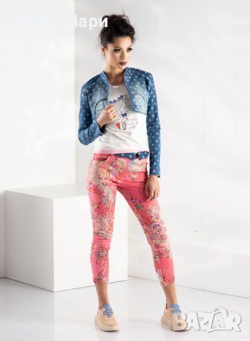 Яке на точки дънково , снимка 4 - Блузи с дълъг ръкав и пуловери - 36734179