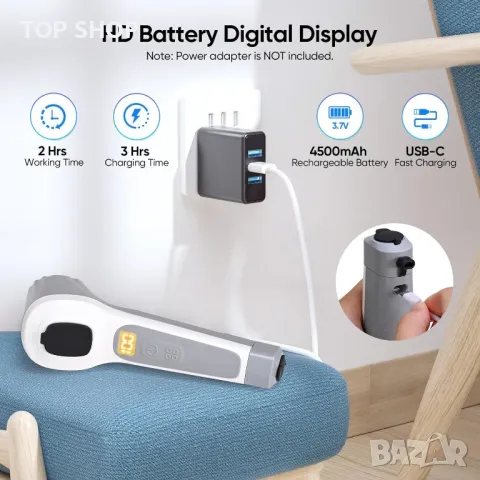 Електрическа почистваща четка WildFun, 4500 mah, 6 сменяеми глави, снимка 6 - Други стоки за дома - 49566520