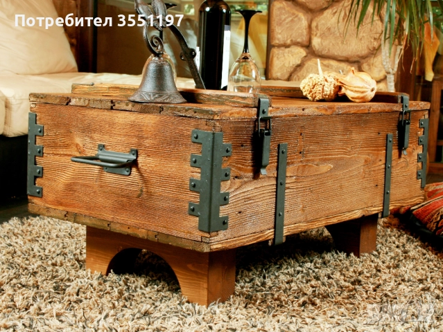 Холна маса от сандък с място за багаж, снимка 8 - Маси - 52308659