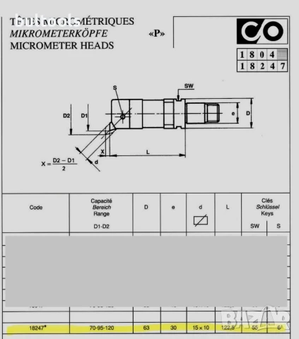 Швейцарска микрометрична глава ISO-40, снимка 2 - Други машини и части - 50481448
