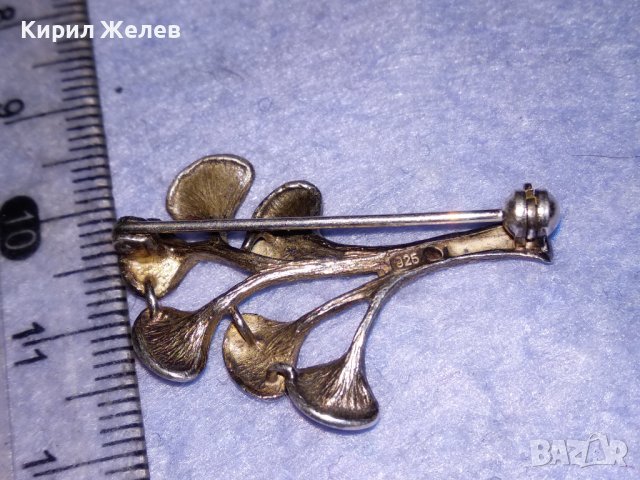 ФЛОРАЛНА СРЕБЪРНА ВИНТИДЖ БРОШКА ЛАКИРАНО СРЕБРО 925 РЕТРО СТИЛ БИЖУ МАЙСТОРСКА РЪЧНА РАБОТА 12332, снимка 6 - Други - 40757692