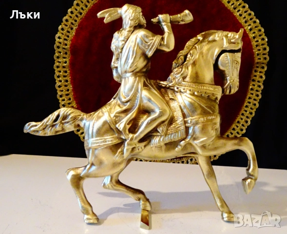 Бронзова статуетка Конник,Ездач,Ловец,1 кг. , снимка 6 - Статуетки - 51800761