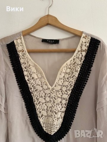 Дамска блуза с дантела, снимка 4 - Блузи с дълъг ръкав и пуловери - 26824567