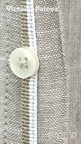 Красива мъжка риза  55% лен ,45% памук, снимка 8 - Ризи - 47913894