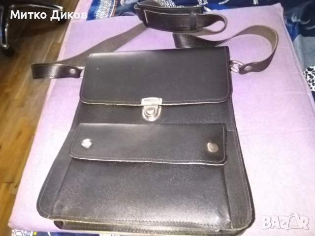 Командирска чанта естествена кожа като нова 280х225мм