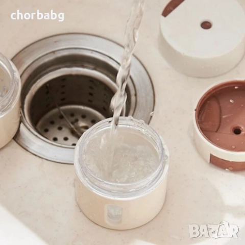 Магнитни стъклени буркани за подправки – 6 броя, снимка 3 - Аксесоари за кухня - 52988664