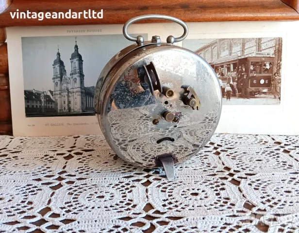 Антикварен будилник PAL, рядък модел, снимка 2 - Антикварни и старинни предмети - 47450950