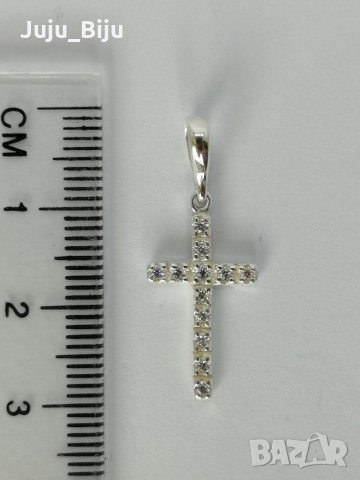 Нов сребърен кръст с камъни цирконий