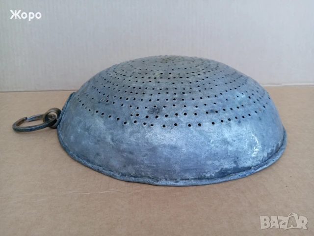 Старинен бакърен гевгир меден съд , бакър цедка, снимка 3 - Други ценни предмети - 50670866