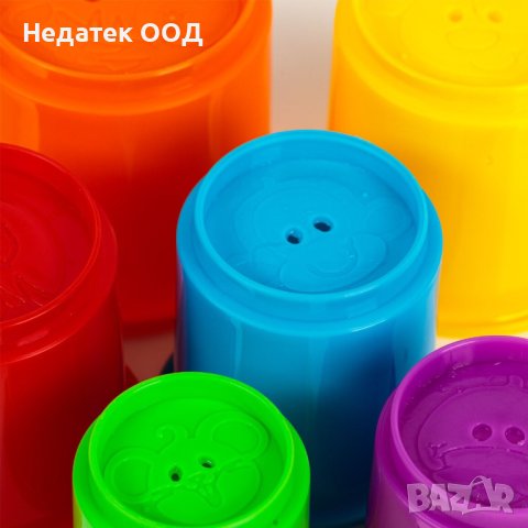 Занимателна игра,  Цветни чашки за пирамида, снимка 3 - Образователни игри - 40412786