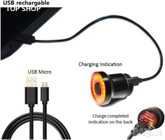 Велосипедна светлина ENFITNIX Xlite100, задна светлина за велосипед, автоматичен старт/стоп, сензор