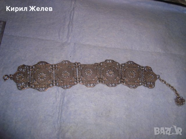 СТАРИННА СРЕБЪРНА ФИЛИГРАННА АРТ ДЕКО ГРИВНА АНГЛИЯ РЪЧНА МАЙСТОРСКА ИЗРАБОТКА РЕТРО - УНИКАТ 27278, снимка 9 - Антикварни и старинни предмети - 36827938