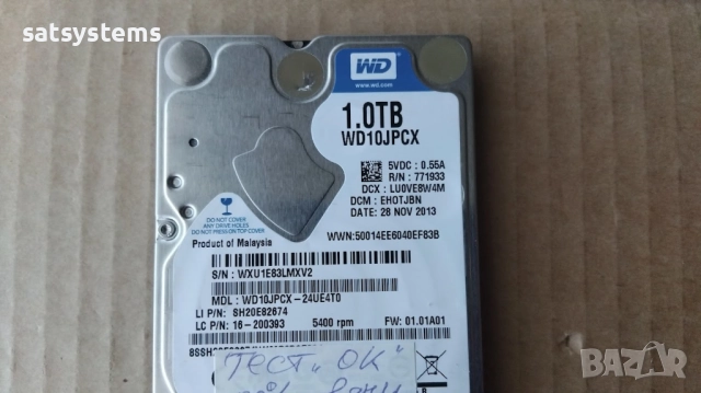  Хард диск Laptop Western Digital Blue WD10JPCX 1.0TB SATA 6.0Gb/s, снимка 3 - Твърди дискове - 51745179