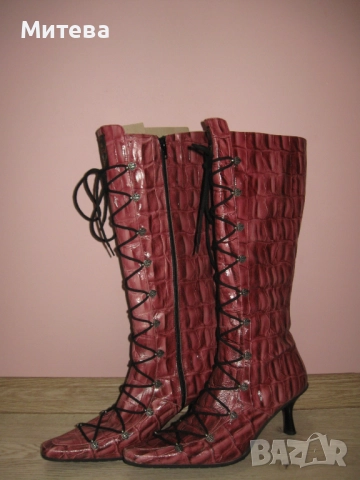 Дамски елегантни ботуши естествена кожа