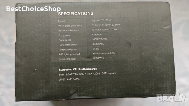 Течен - воден охладител за CPU AIO 3300 RPM PWM вентилатор, снимка 6 - Други - 53462511