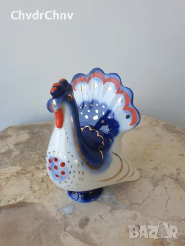 ЛФЗ СССР Русия/съветска руска порцеланова солница-птица-паун 9см, снимка 2 - Аксесоари за кухня - 47869684