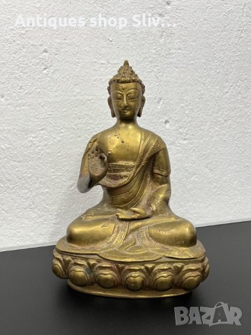 Уникална стара бронзова Буда / будизъм. №4777, снимка 1 - Други ценни предмети - 43073429