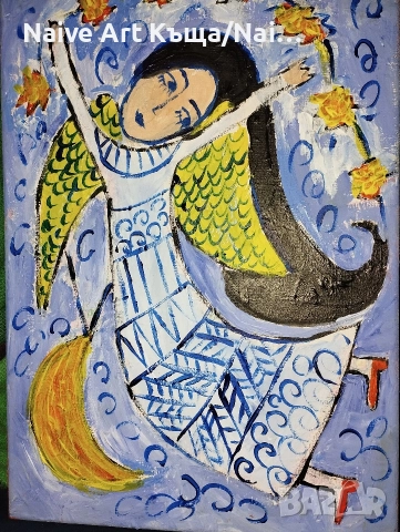 Картина платно маслени бои акрилни бои структурна паста размер ш. 22/ в.32, снимка 2 - Картини - 52671133